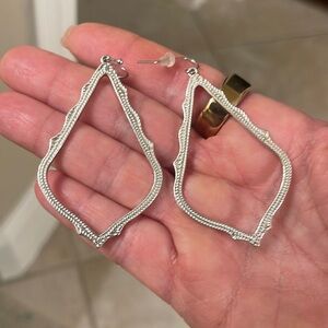 Kendra Scott large open Silver earrings Exc Cond